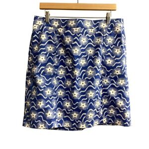 Boden Star Print Skirt A-Line Mini Casual Blue White‎ US 10R UK 14R